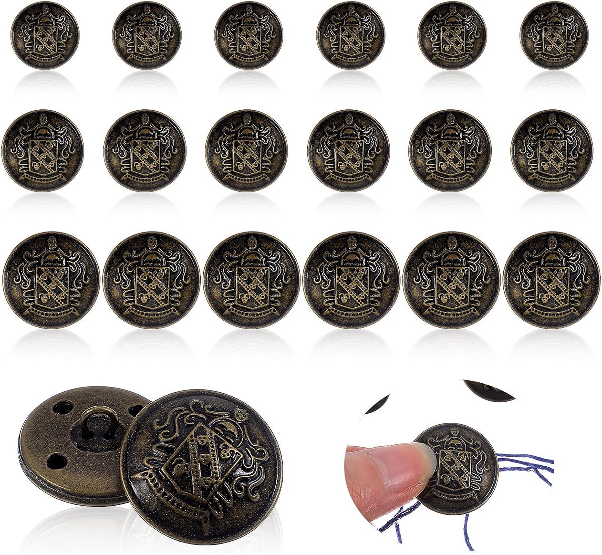 Knopen blazerknopen vintage antieke metalen blazer decoratieve klederdrachtknopen voor pakken uniform 18 mm, 20 mm, 25 mm