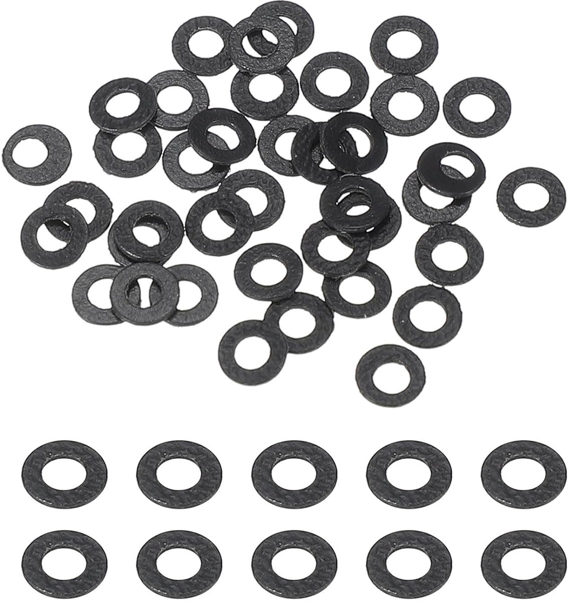 30 stuks M2 PVC platte schijven 2 mm binnendiameter 4 mm buitendiameter 0,5 mm dikte eenvoudige schijven afdichtingen kunststof afdichting bevestigingselement afdichtingsschijf helder zwart