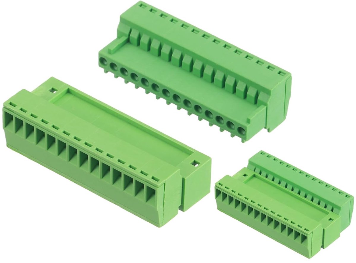 2 set 14-polige PCB-klemlijst, 2,54 mm PCB-schroefklemmen stekkers en stopcontacten kits aansluitklem blok 125V 4A voor 26-18AWG kabel