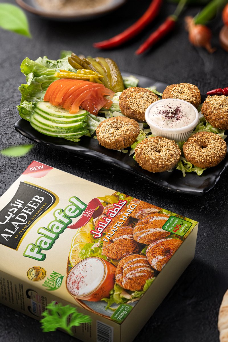 ALADEEB Falafel Mix - Klaar om te bakken, gekruide kikkererwtenbasis – 400 g
