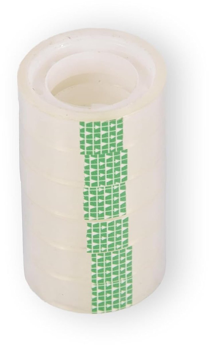 Transparante Plastic Plakband Rol - 12mm X 10M - Set van 6 Rollen - Lichtgewicht - SnelShoppen