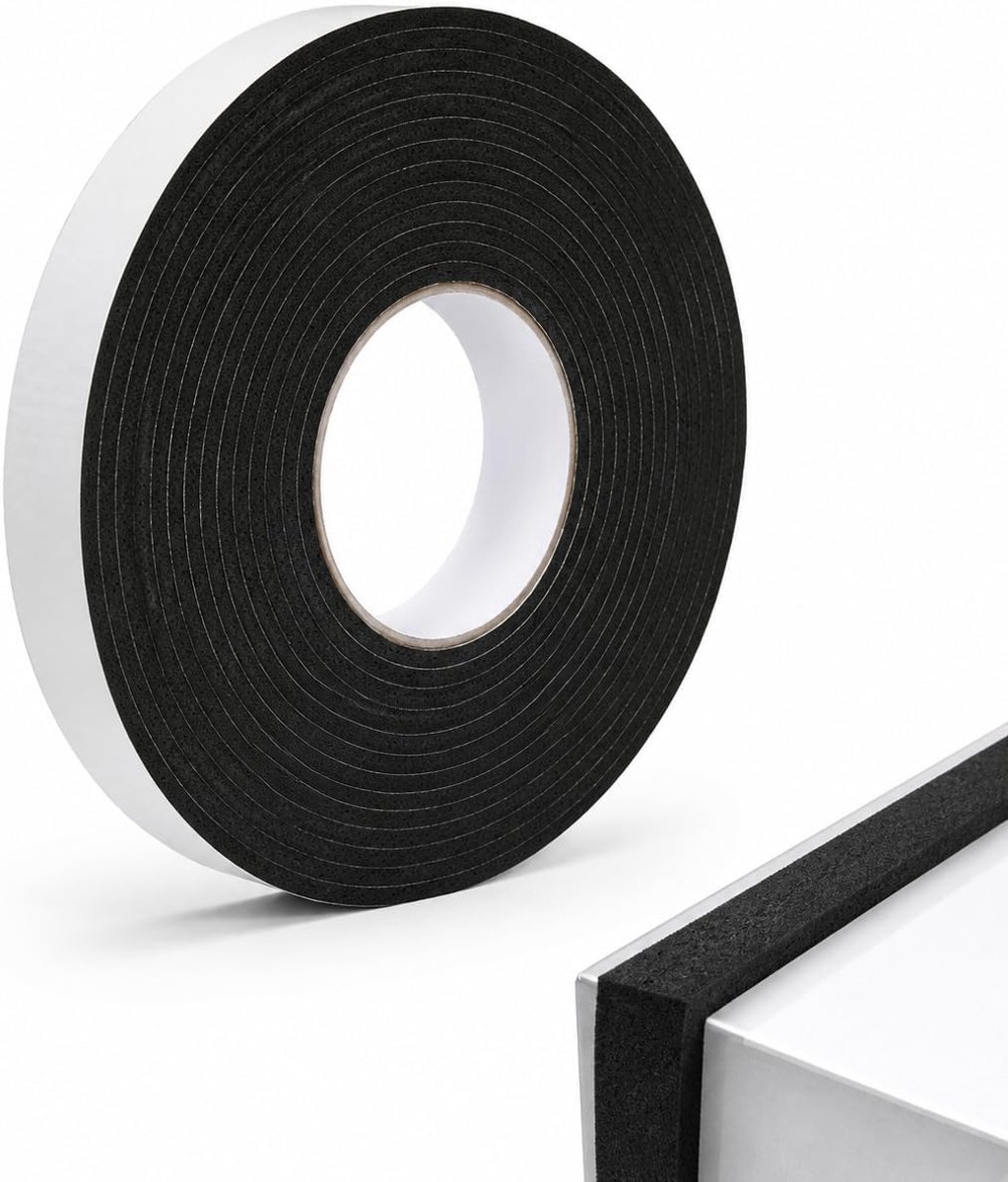 10 m zelfklevende afdichtingstape van EVA-schuim, 10 m x 15 mm x 3 mm, isolatieafdichting, deur en raam, voordeur, koudebescherming, geluidsisolerend, waterdicht, stofdicht, voor garage, meubels