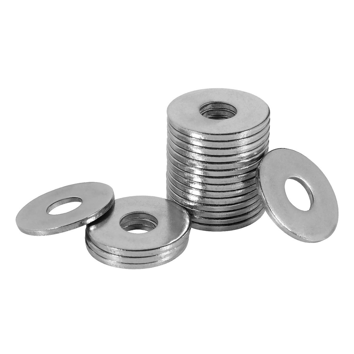 Sluitringen M10 groot, FOMGIIN sluitringen roestvrij staal A2 V2A 304, carrosserieringen DIN9021 / ISO7093, sluitring M10 x 30 mm, 20 stuks, metalen ringen voor schroeven en moeren