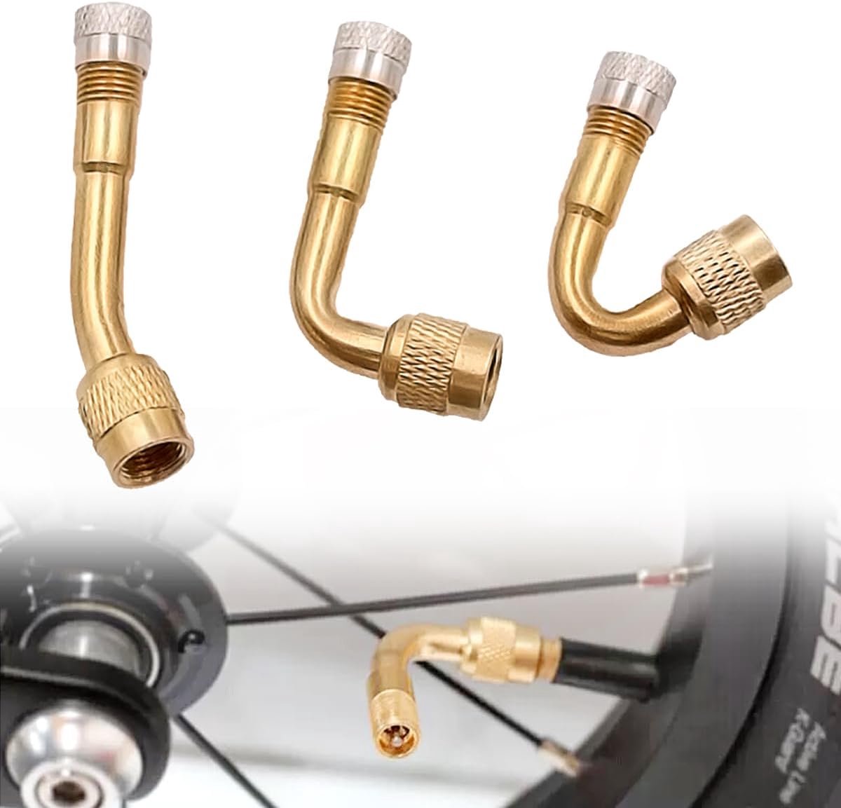 Ventielverlenging, autoventieladapter, ventieladapter, hoek, Frans ventiel, adapter, bandenventielverlenging voor auto, motorfiets, fiets, scooter, 45, 90, 135 graden