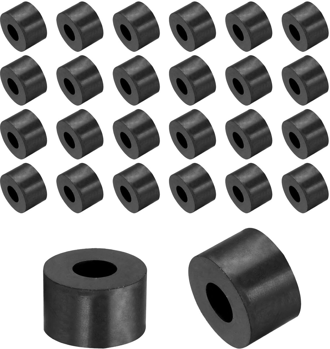 Rubberen spacer, 36 stuks, 25 mm buitendiameter, 10 mm binnendiameter, 15 mm hoogte, ronde anti-vibratiespacer, rubberen bussen, dikke rubberen schijven voor huis, auto-accessoires