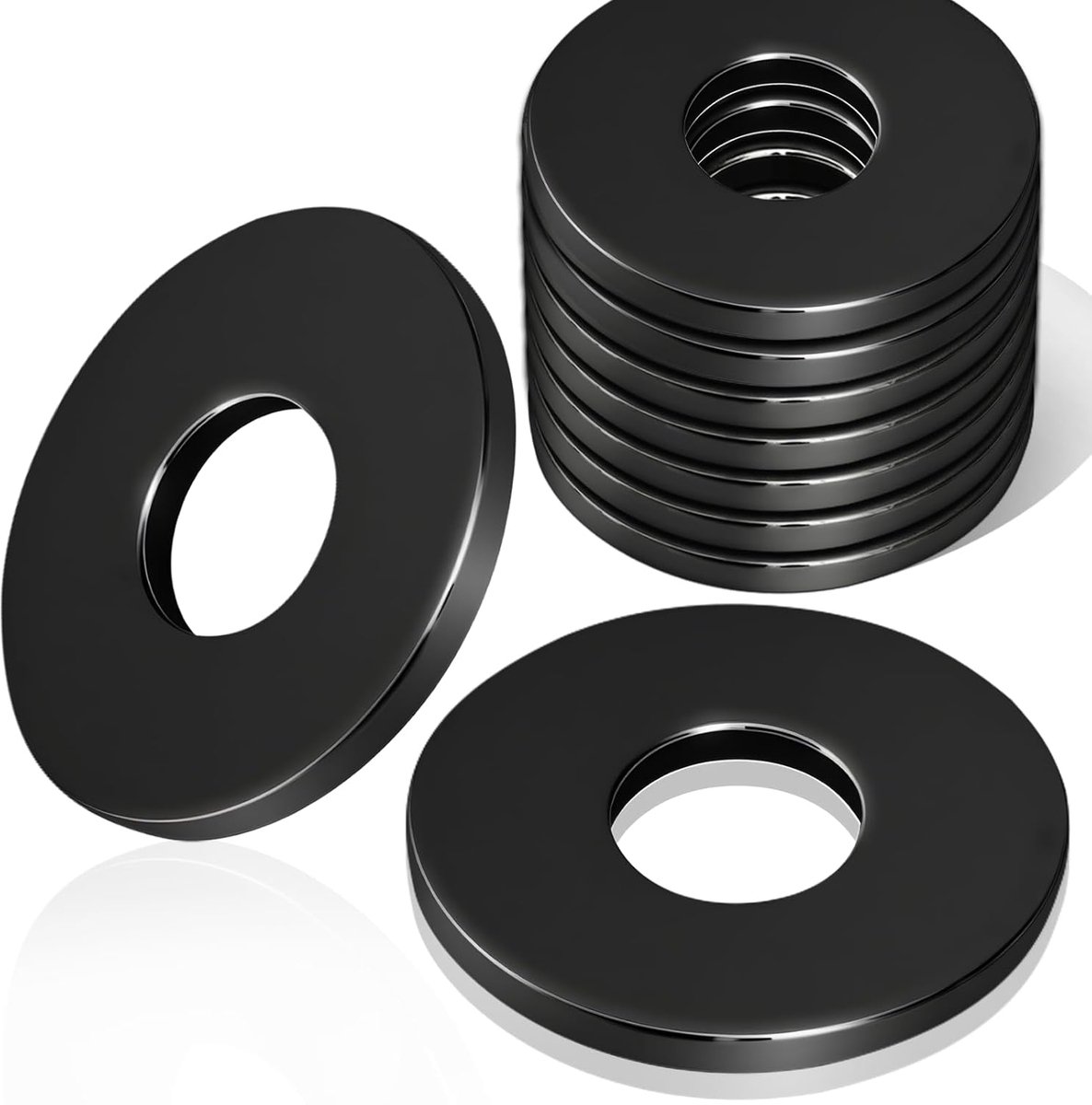 15 stuks sluitringen M12 x 37 mm sluitringen roestvrij staal zwart | Corrosiebestendig DIN 9021 roestvrij staal, A2 V2A, carrosserieschijven 3 mm, slijtvast, drukverdeling, schroeven, moeren