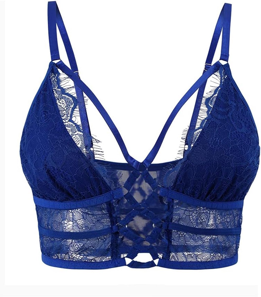 Dames Cami BH Criss Cross Wimper Crop Top BH Sexy Vest Bralette Busiter Lingerie