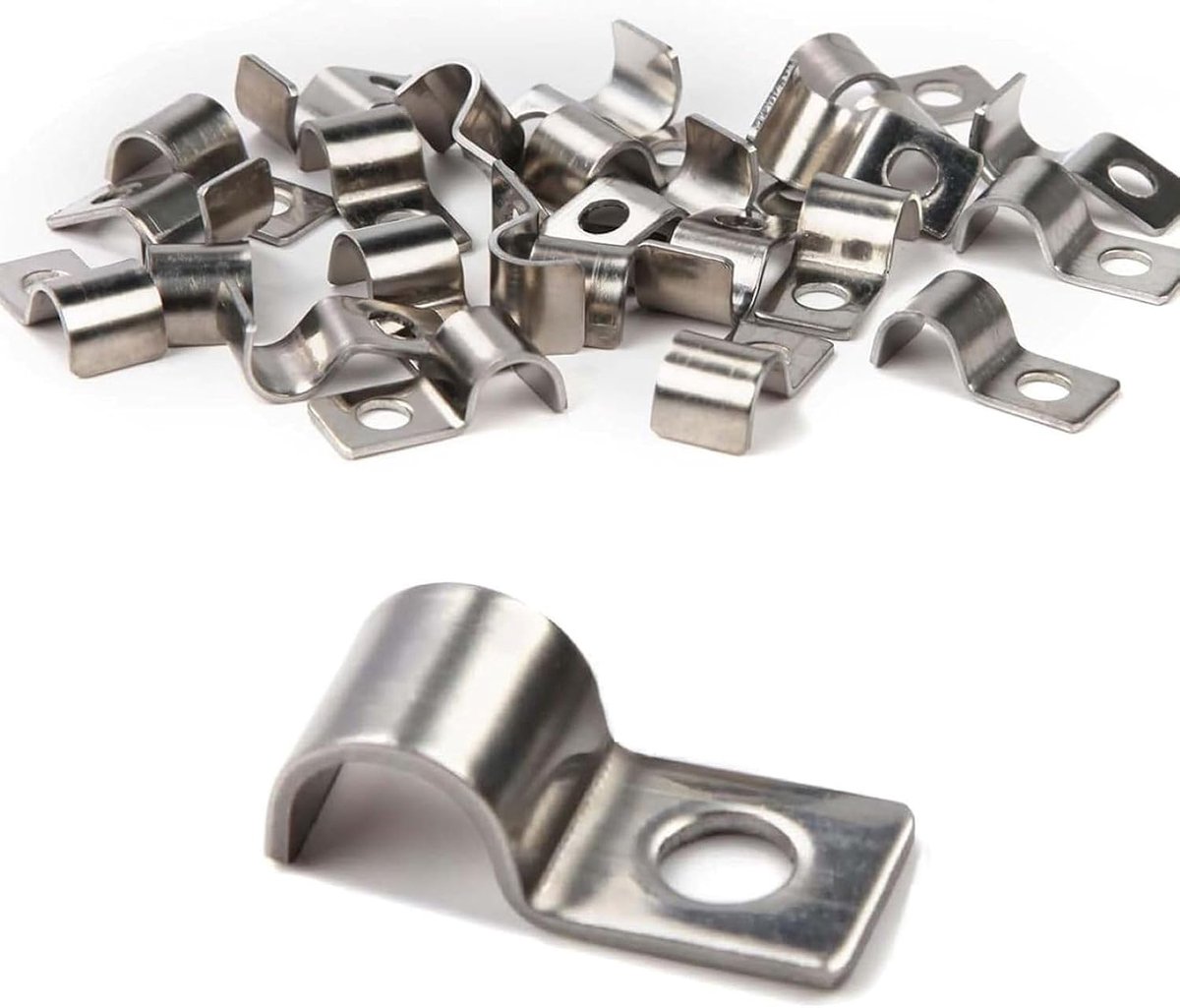 50 stuks roestvrijstalen klemmen voor kabelbuizen, metalen klemmen, verdikte bevestigingselementen voor veilige installatie, voor het bevestigen van kabels, water- en gasleidingen
