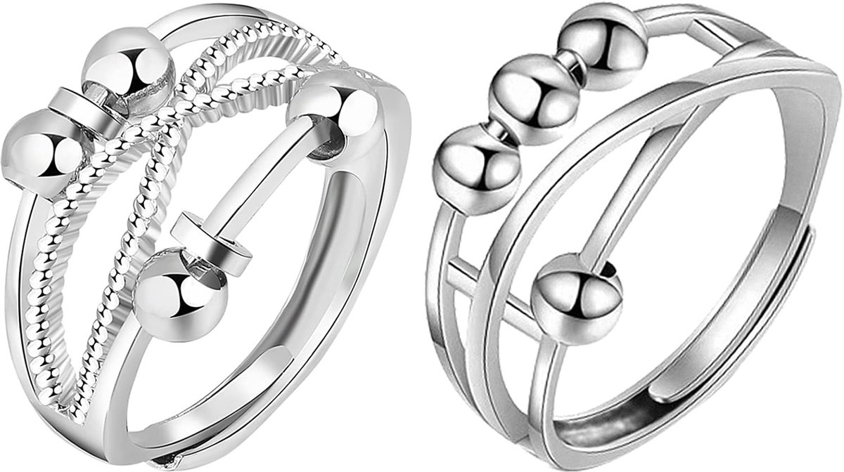 Ringen Voor Vrouwen Verstelbare Open Ringen Kralen Spinner Ringen Kalmerende Zorgen Meditatie Ring