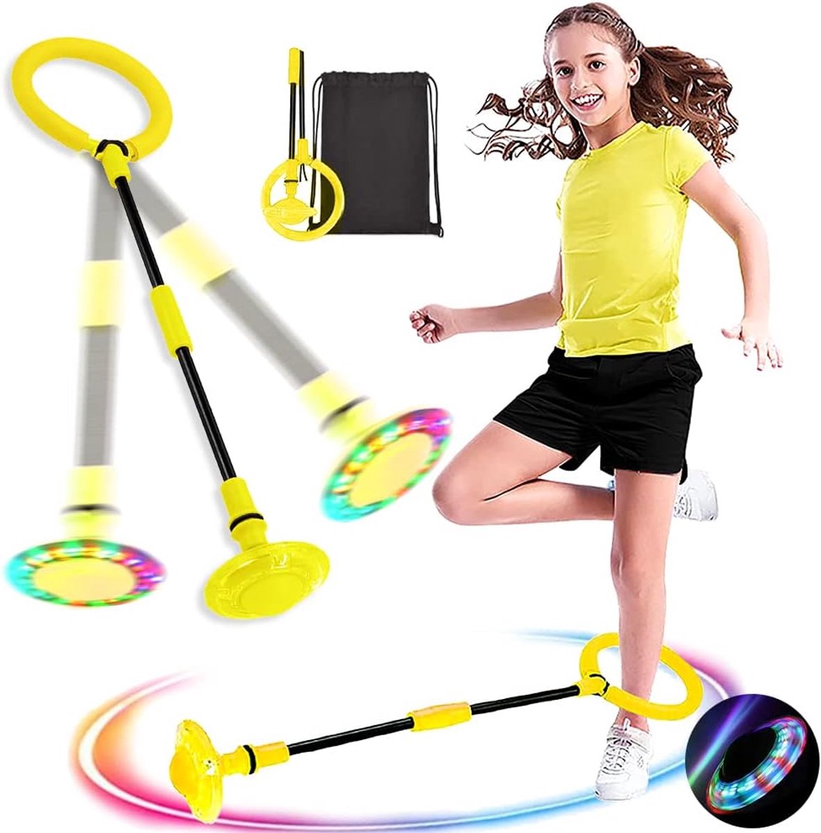 Skip Ball voor kinderen met verlichting, een swingbal met een nachtlichtfunctie, enkel overslaan bal, voor meisjes verjaardagscadeaus voor leeftijd 5 6 7 8 9 10+, Skip It enkel speelgoed