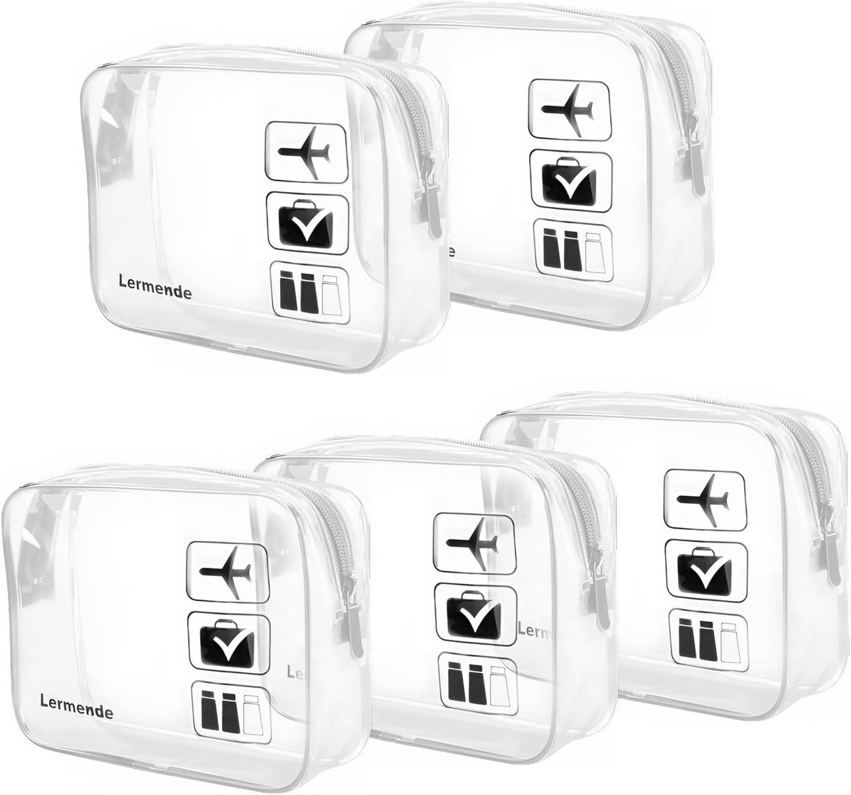 Toilettas TSA goedgekeurd - transparant - 3-1-1 kit - ideaal voor reizen - SnelShoppen