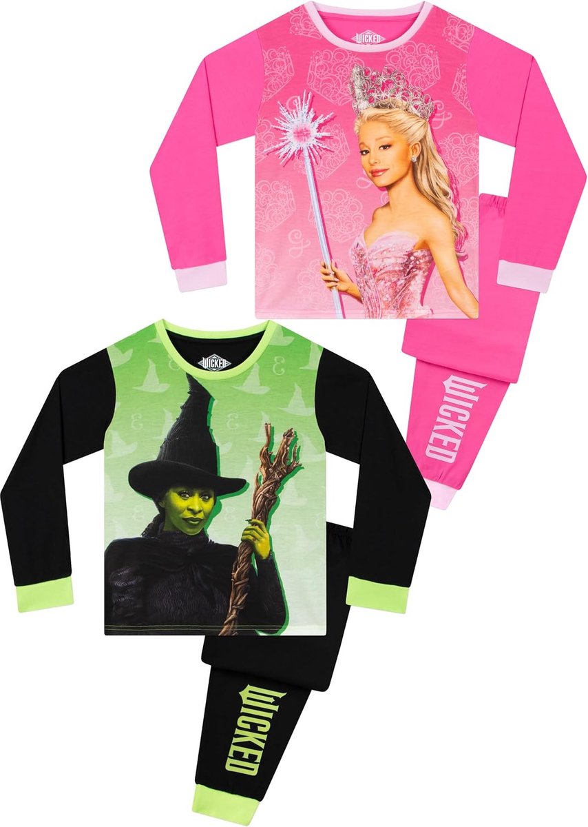 Meisjespyjama's 2-Pack - Elphaba en Glinda - Zacht katoen - Perfect voor dromen - SnelShoppen