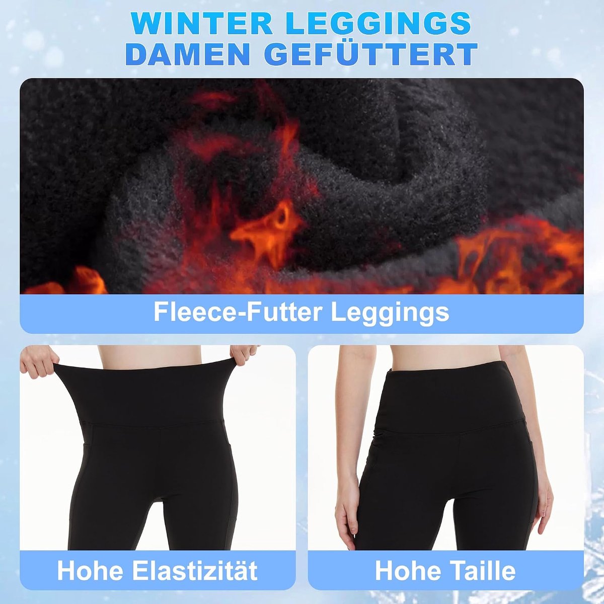 Thermoleggings dames met zakken - hoge taille fleece - warme en comfortabele leggings - ideaal voor de winter - SnelShoppen