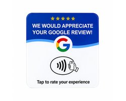 Flexario Pro - Google Review Sticker & Plaat - NFC & QR Code - Zelfklevend Acryl - Waterdicht