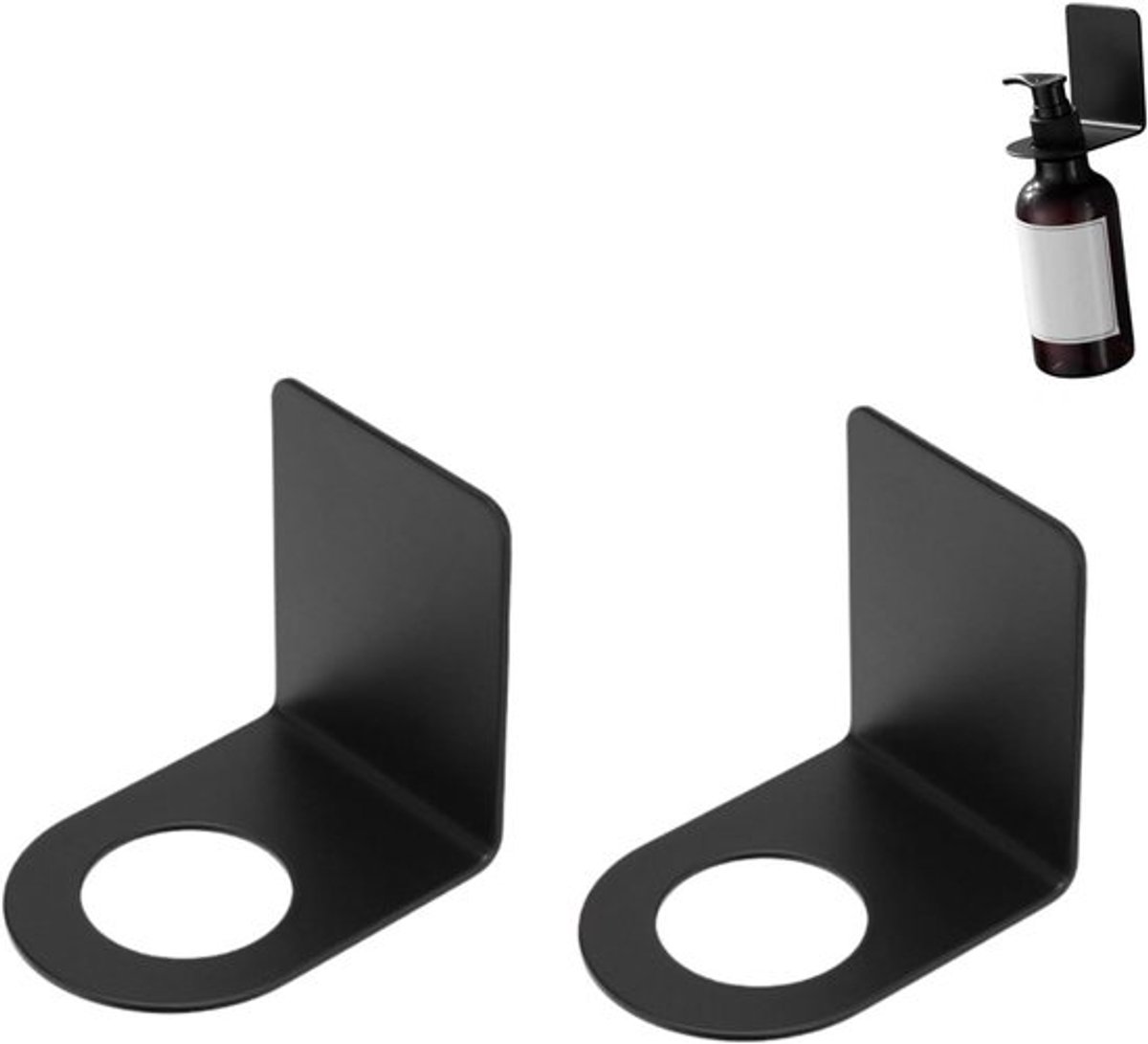 Muur Zeepdispenser Houder en Badkamer Accessoires Plank voor Shampoo en Douchegel - Roestvrij Staal - 2-Delig Shampoo Houder en Dispenser Stand - Douchegel Fleshouder voor Keuken en Badkamer