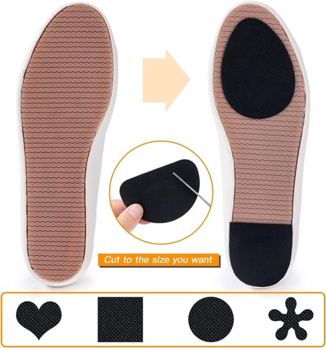 12 Stuks Anti-slip Zoolpads en Beschermers Zelfklevend voor Schoenen en Hoge Hakken Binnen en Buiten Gebruik Geschikt voor Gladde Vloeren en Veilig Lopen