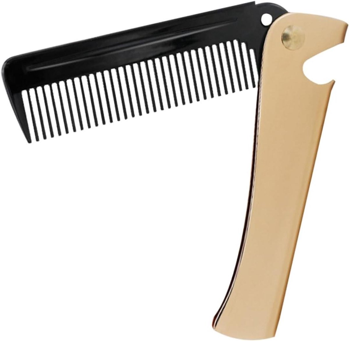 Opvouwbare Kam - Zakkam Heren - Haarstyling - Roestvrij Staal - 20.5 cm - Goud