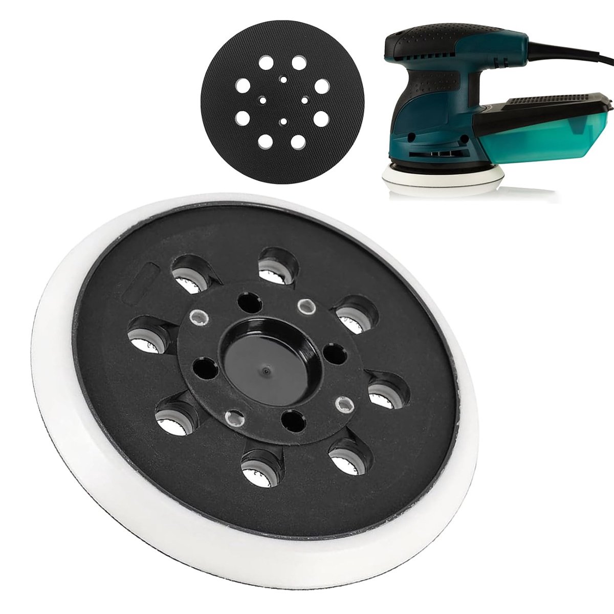 carmdering - Schuurpad - Schuurschijf Drager - Schuuraccessoire - Duurzaam Schuren - Compatibel Met 123 Mm Schijven - Medium Hard Rubber - Ergonomisch Ontwerp - Professionele Resultaten - 1 Stuk