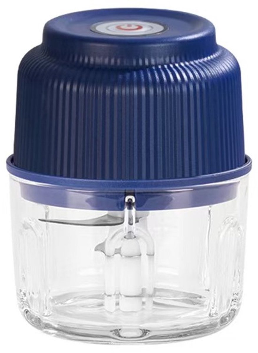 Elektrische knoflookpers - Voedingshakker - Type-C Oplaadbaar - 250ML - 304 RVS Mes - Blauw