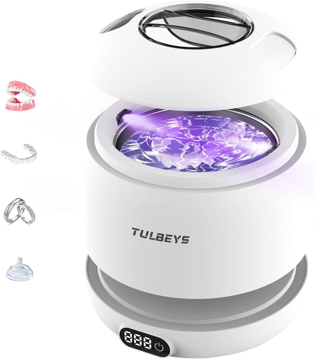Ultrasoon reinigingsapparaat 45 kHz - UV technologie - tandbeugels en sieraden - effectieve reiniging - ShopVlot