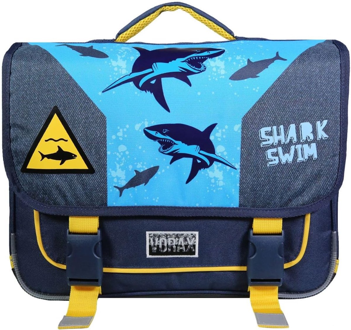 Schoudertas 38cm - Vorax Shark Blauw - Ruim en stijlvol - Ideaal voor dagelijks gebruik - ShopVlot