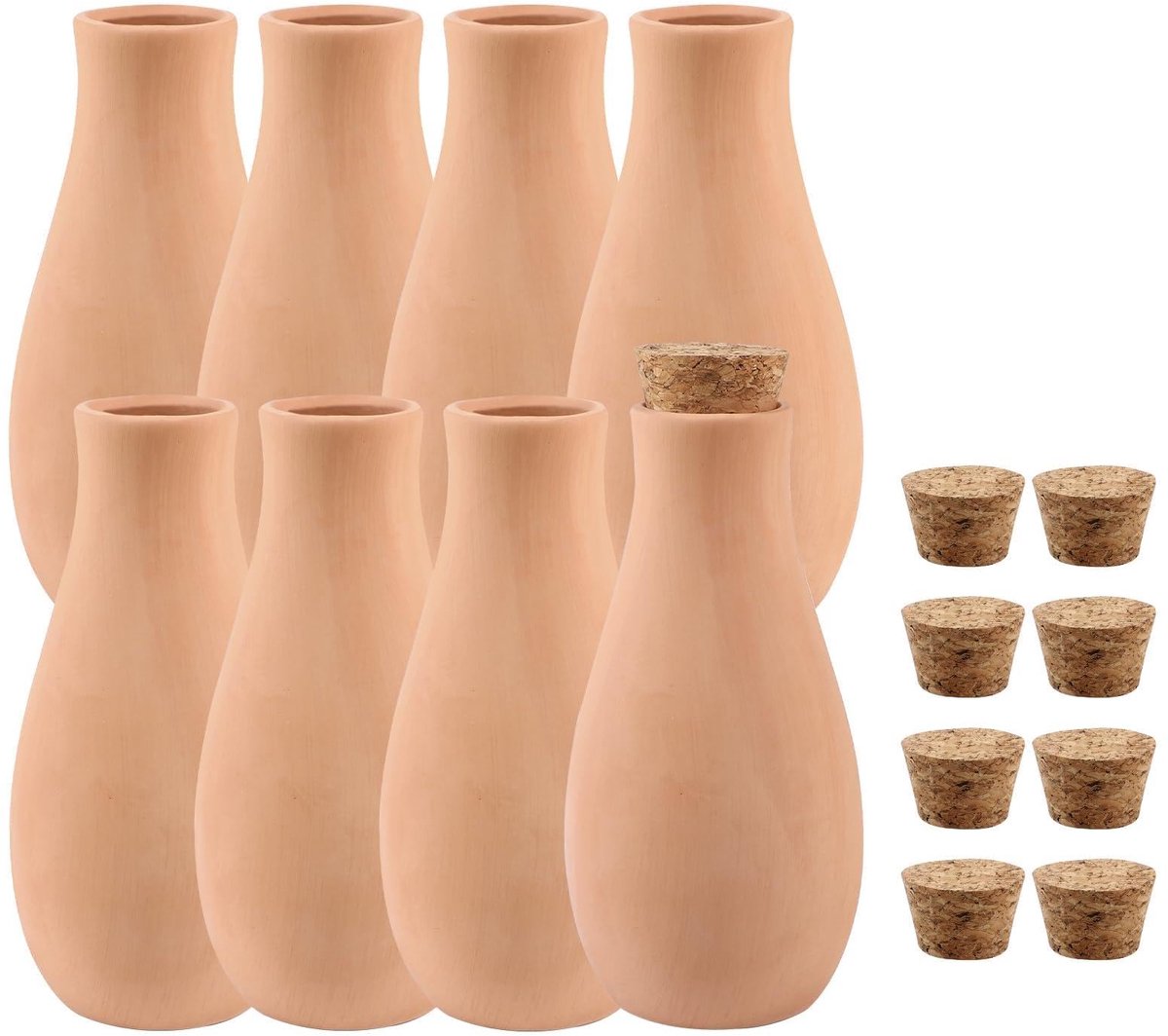 Bewateringspotten 400 ml - terracotta - met deksel - duurzame irrigatie voor planten - ShopVlot