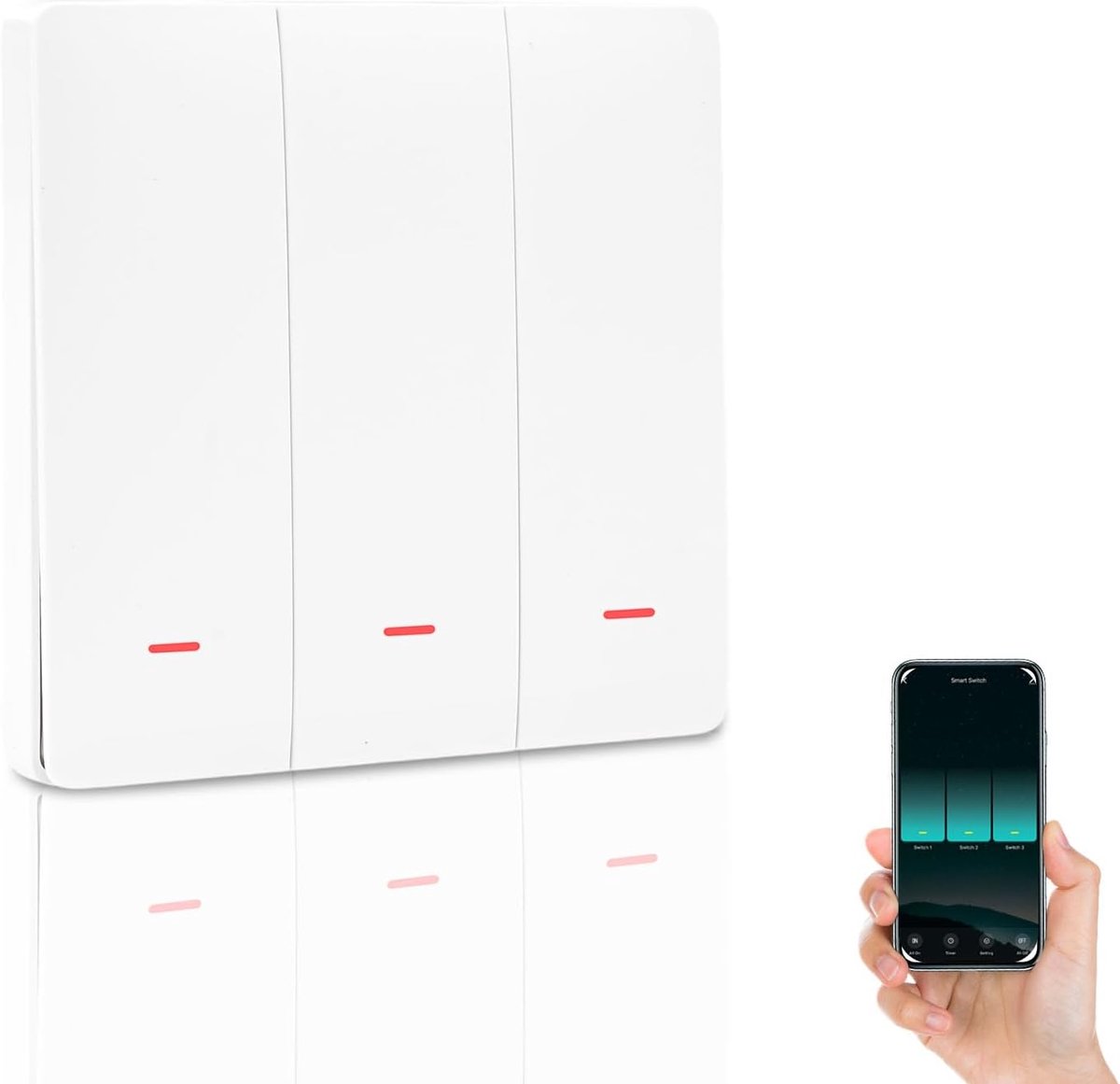 Intelligente WiFi schakelaar - afstandsbediening via Tuya/Smart Life app - eenvoudig te installeren - ShopVlot