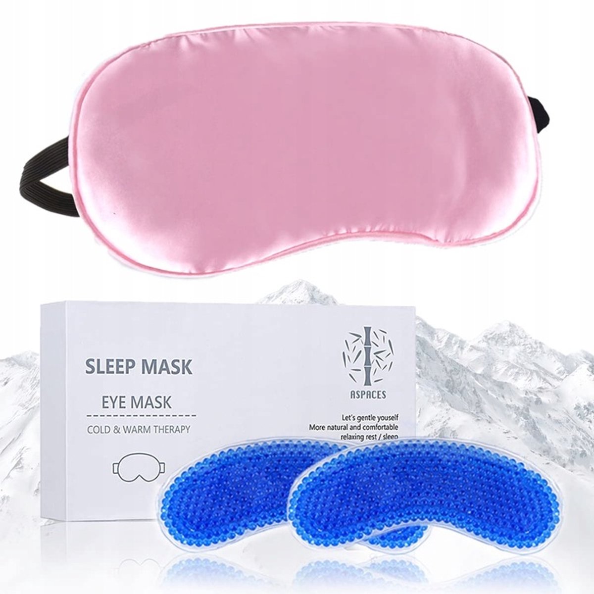 Merkloze Slaap- en Koelmasker voor Ogen - Roze met Etui