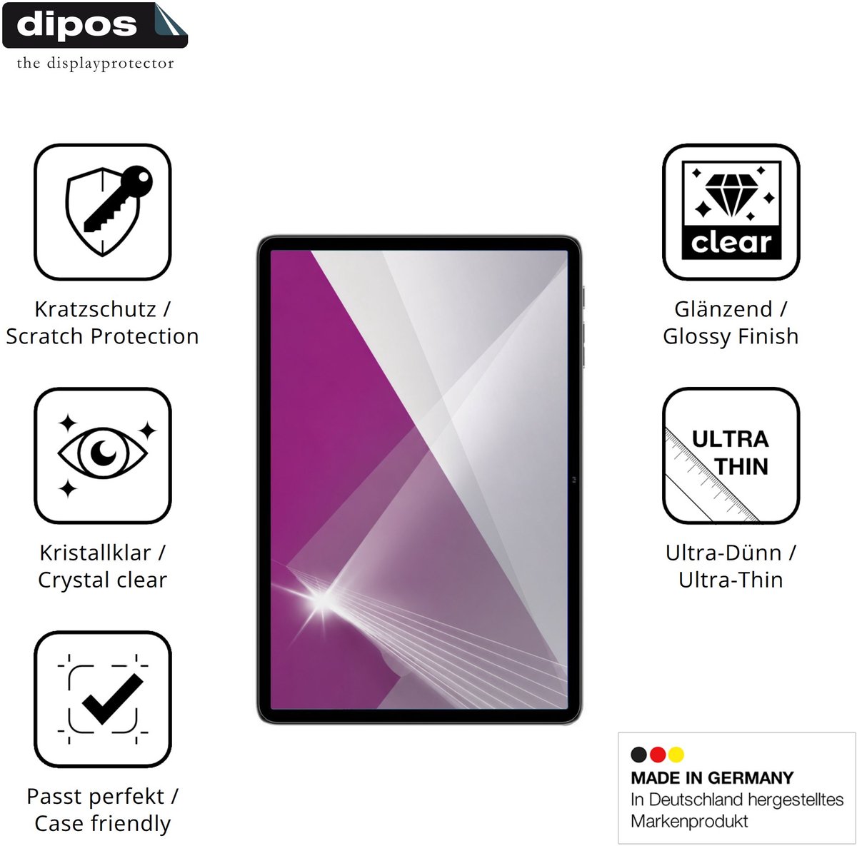 dipos – 2x Beschermfolie geschikt voor Teclast H100 | Krasbestendige & heldere Screenprotector Ultra-Thin