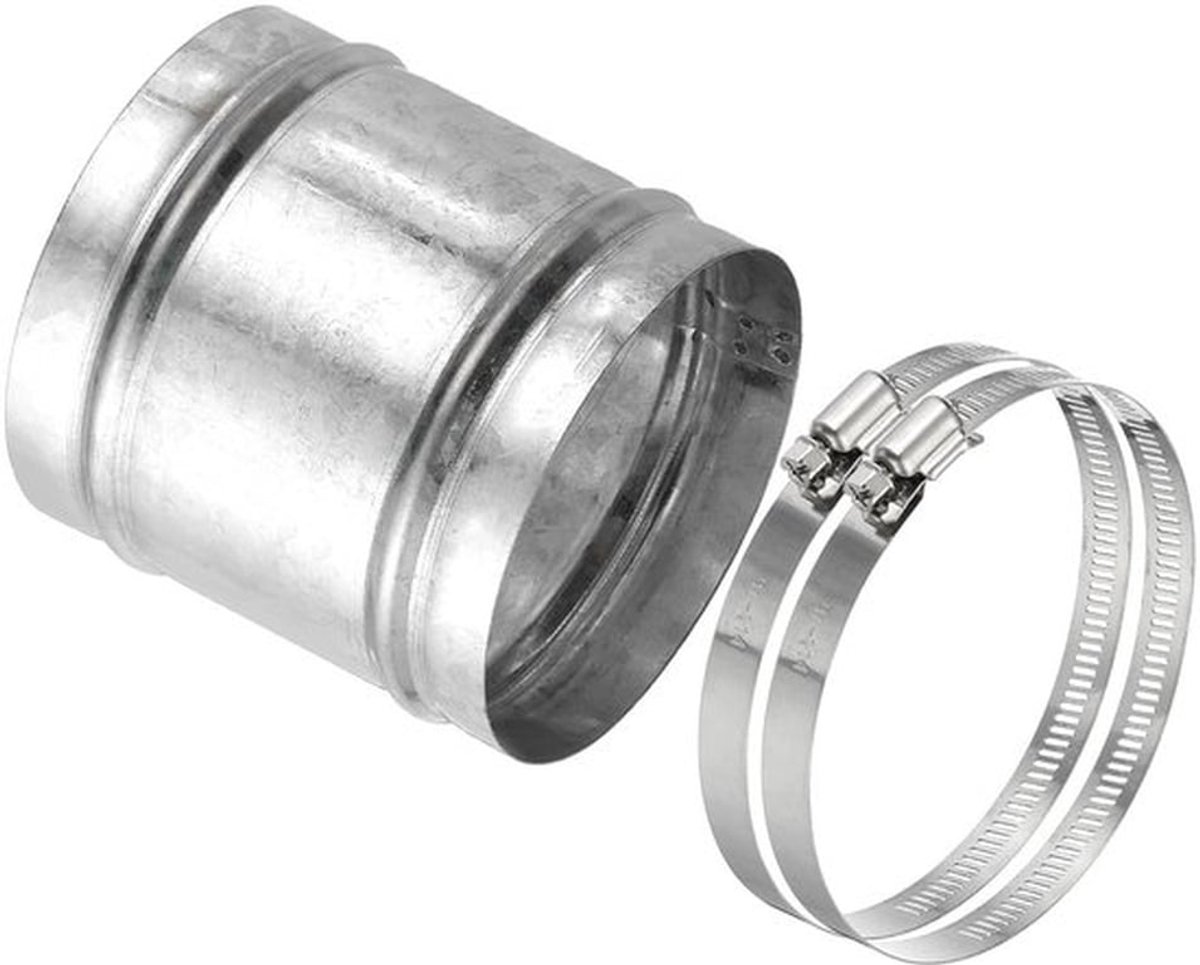 Ventilatiebuisverbinder 100mm - Gegalvaniseerd Staal - Inclusief 2 Rvs Klemmen - 100cm Lang