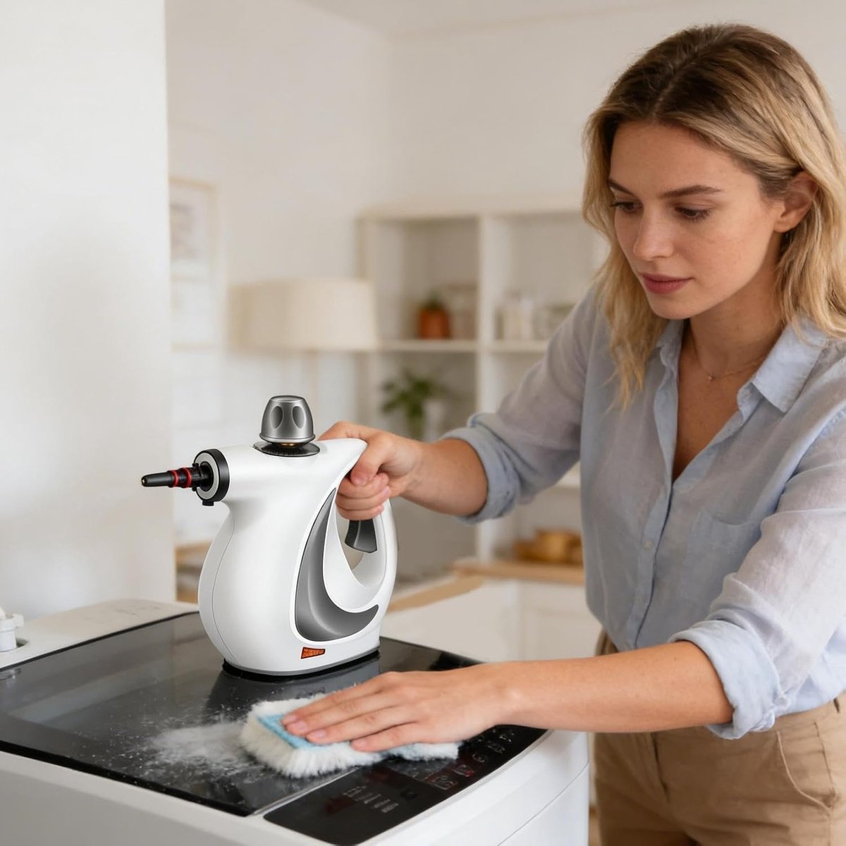 Handstoomreiniger - Draagbare stoomreiniger - Krachtig reinigen - Snelle verwarming - 350 ML ketelinhoud - Wit