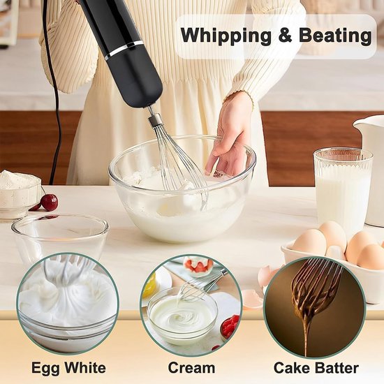 Staafmixer - Handmixer Keuken - Maaltijden Bereiden - Spatwaterdicht Ontwerp - 700W Motor - Zwart — afbeelding 4