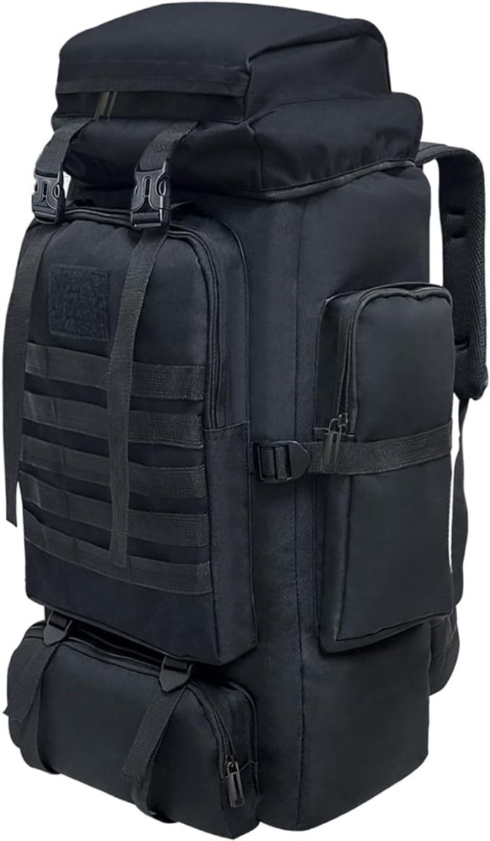 QORA® Trekrugzak - Wandelrugzak - Backpack Dames - Zwart - 34cm x 17cm x 65cm; 2.5 kg