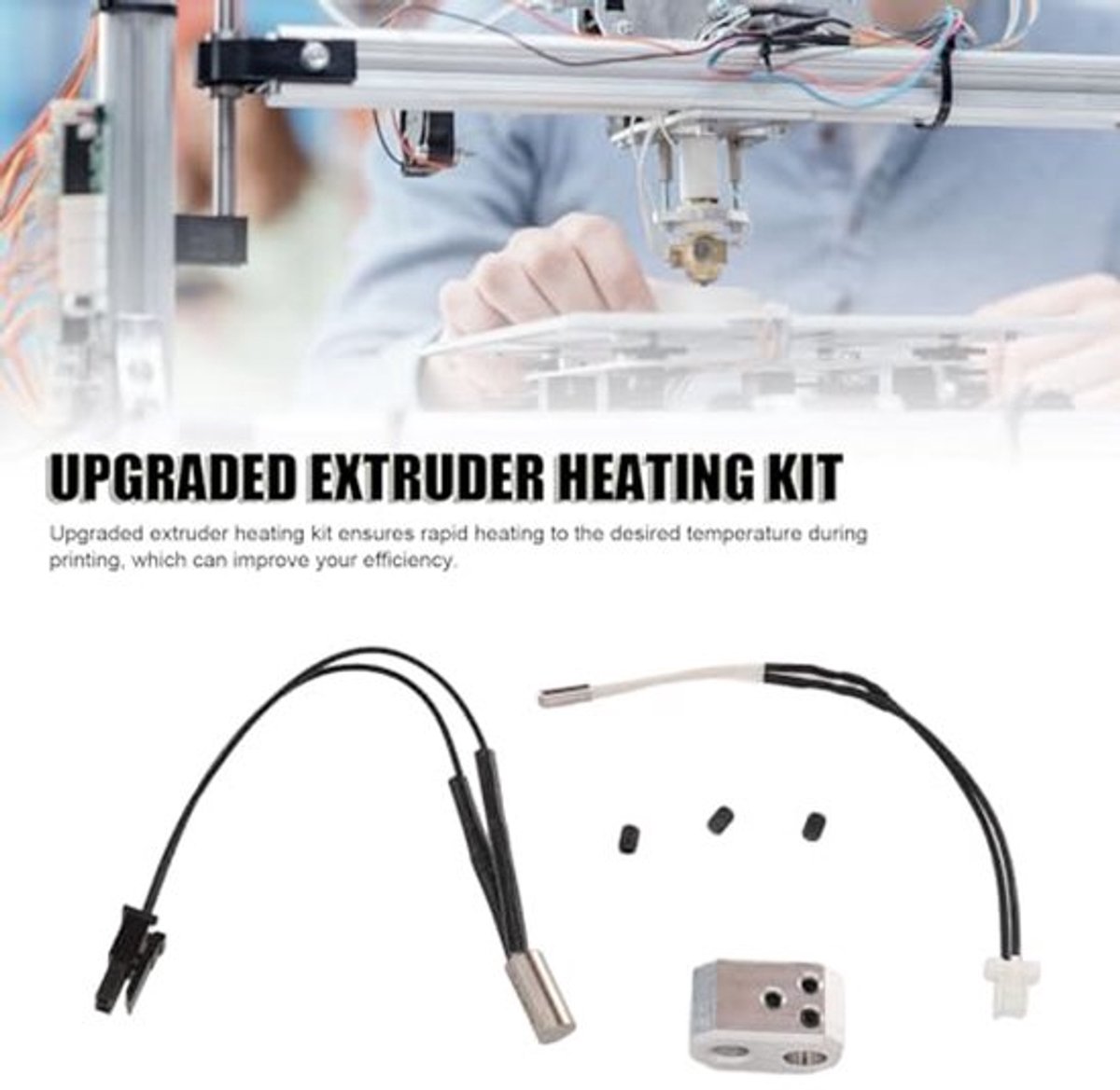 Extruderverwarmingsblok voor Prusa I3 MK4 Nextruder, aluminium snelverwarmend extruderverwarmingsblok met 24V 40W verwarmingsstaaf voor 3D-printer