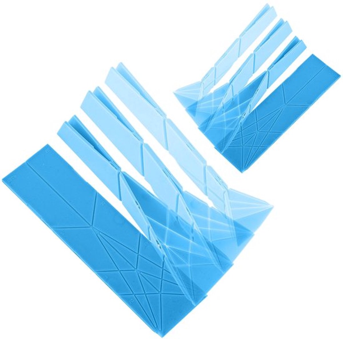 2 stuks Polygons 3-in-1 platte maatlepels, opvouwbare maatlepels, magnetische platte maatlepels, 6 verschillende maten, multifunctionele keukenhulp, schep voor het koken en bakken van vloeibare ingrediënten (blauw)
