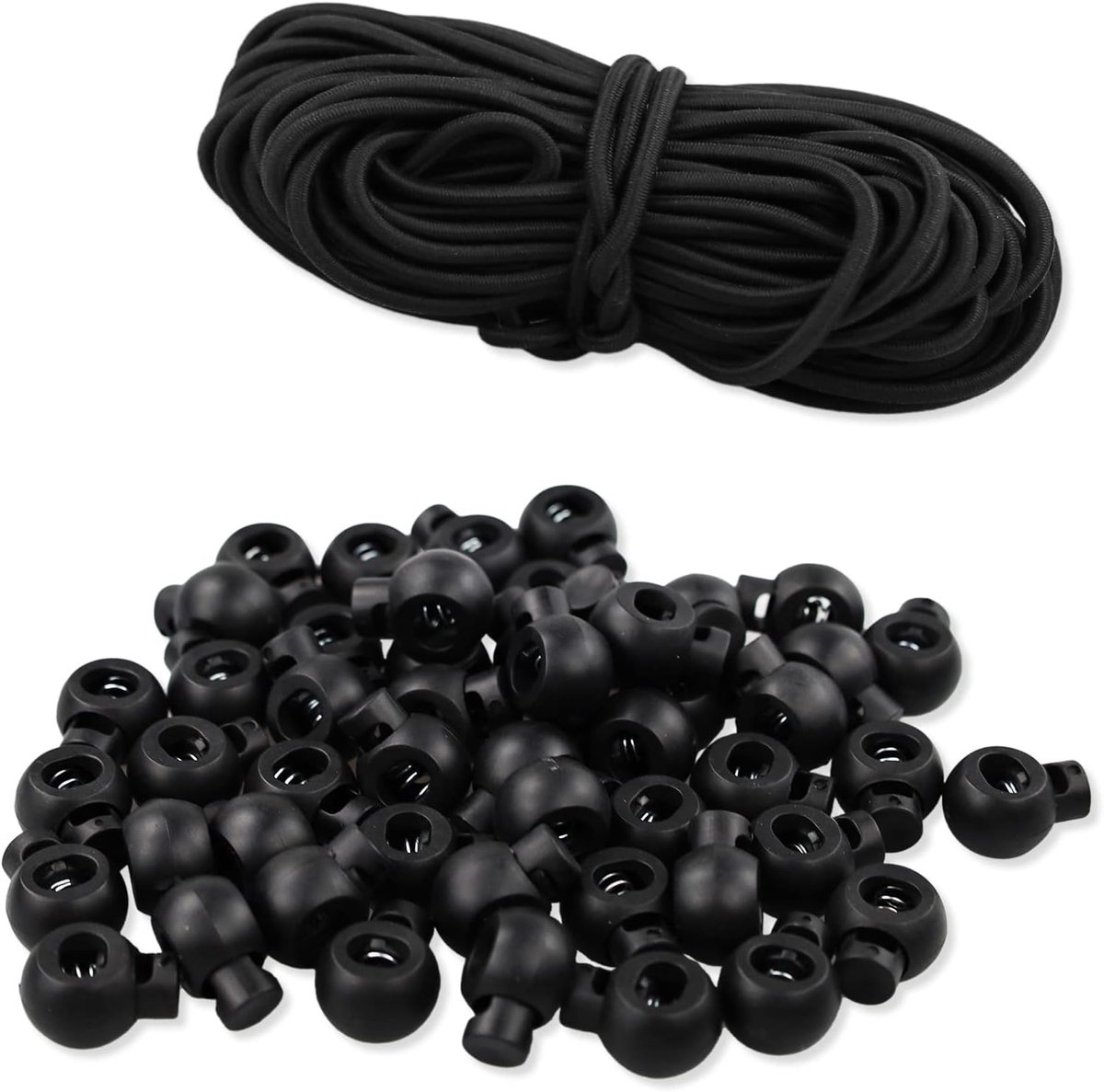 50 Stuks Trekkoord Schakelt en 32ft Trekkoorden Plastic Enkele Gaten Cord Stopper Toggle Cord Lock Toggle