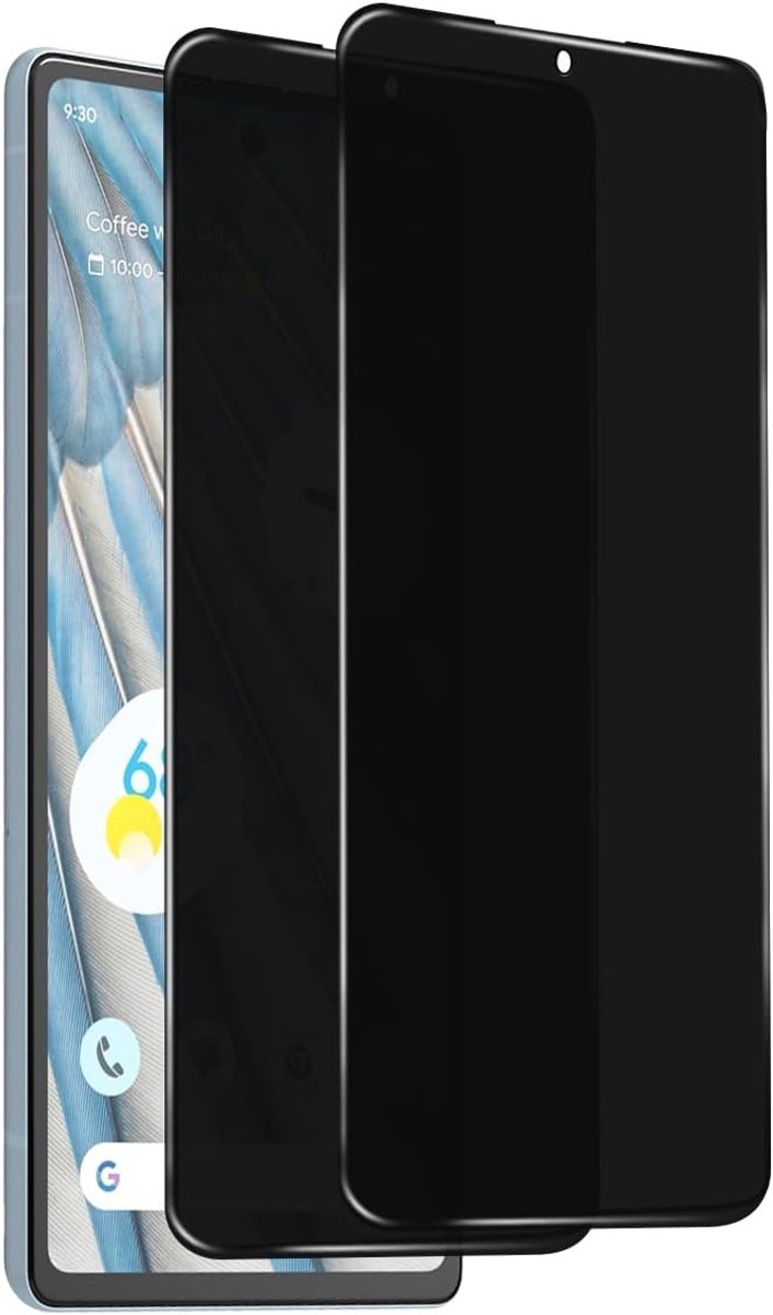 Gehard glas voor Google Pixel 7a, anti-spy displaybeschermfolie, hardheidsgraad 9H, krasbestendig, luchtbelvrij, anti-spy-displaybeschermfolie voor Google Pixel 7a, 2 stuks