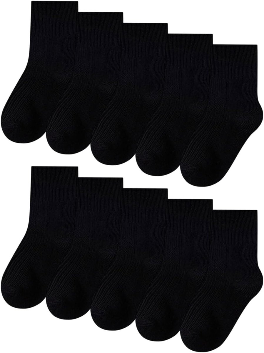 Damen 5 Paar, Dunne Tennissocken Sportsokken Baumwollsokken Laufsocken Wandersocken Atmungsaktive Strümpfe, sokken damen 39-42(Zwart)