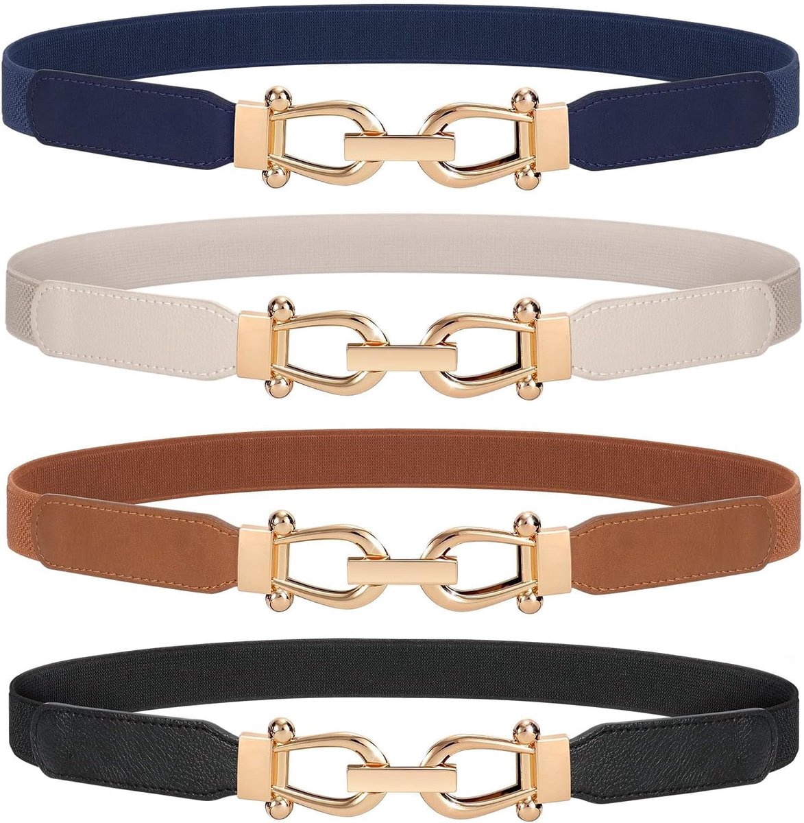 Skinny elastische tailleriem dunne dames vintage riem mode rekbare riem stretch taille riem met gouden gesp