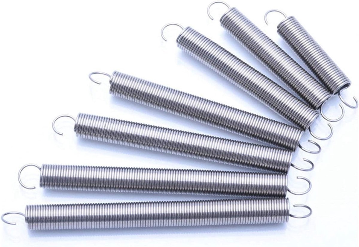 Trekveer RVS - Verlengveer Spoelveer - Mechanische Toepassingen - Roestvrij Staal 304 - 1.2mm x 12mm x 30-100mm - Metaal