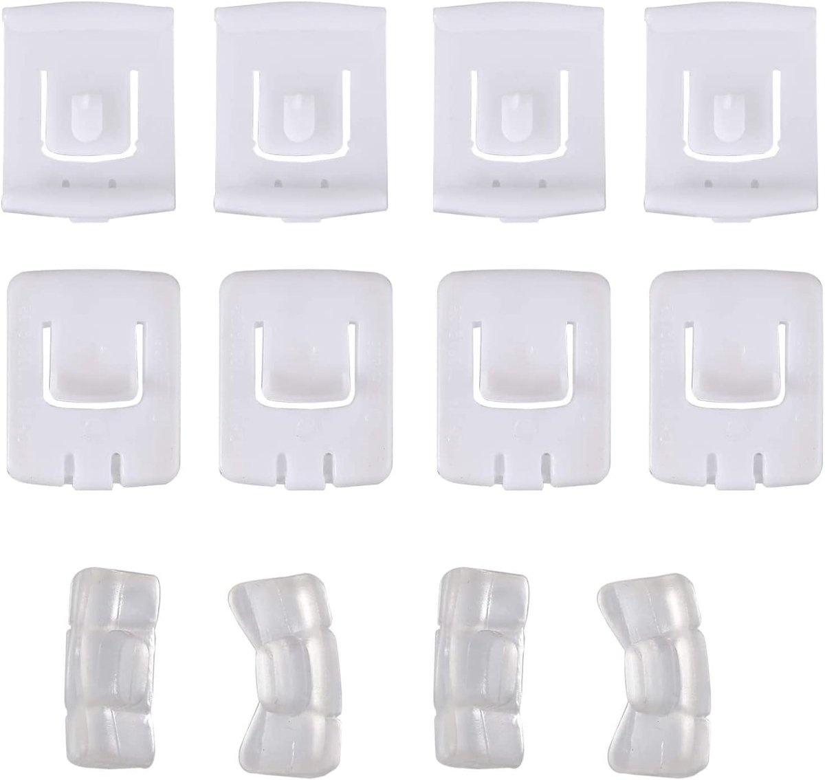 Glijstuk, geleidingsstuk, zadelrailverstelling, autostoelrails, rubberen stoelrail, reparatieset, schuifgeleiding, clips, onderdelenset voor VW Santana, 4-delige set