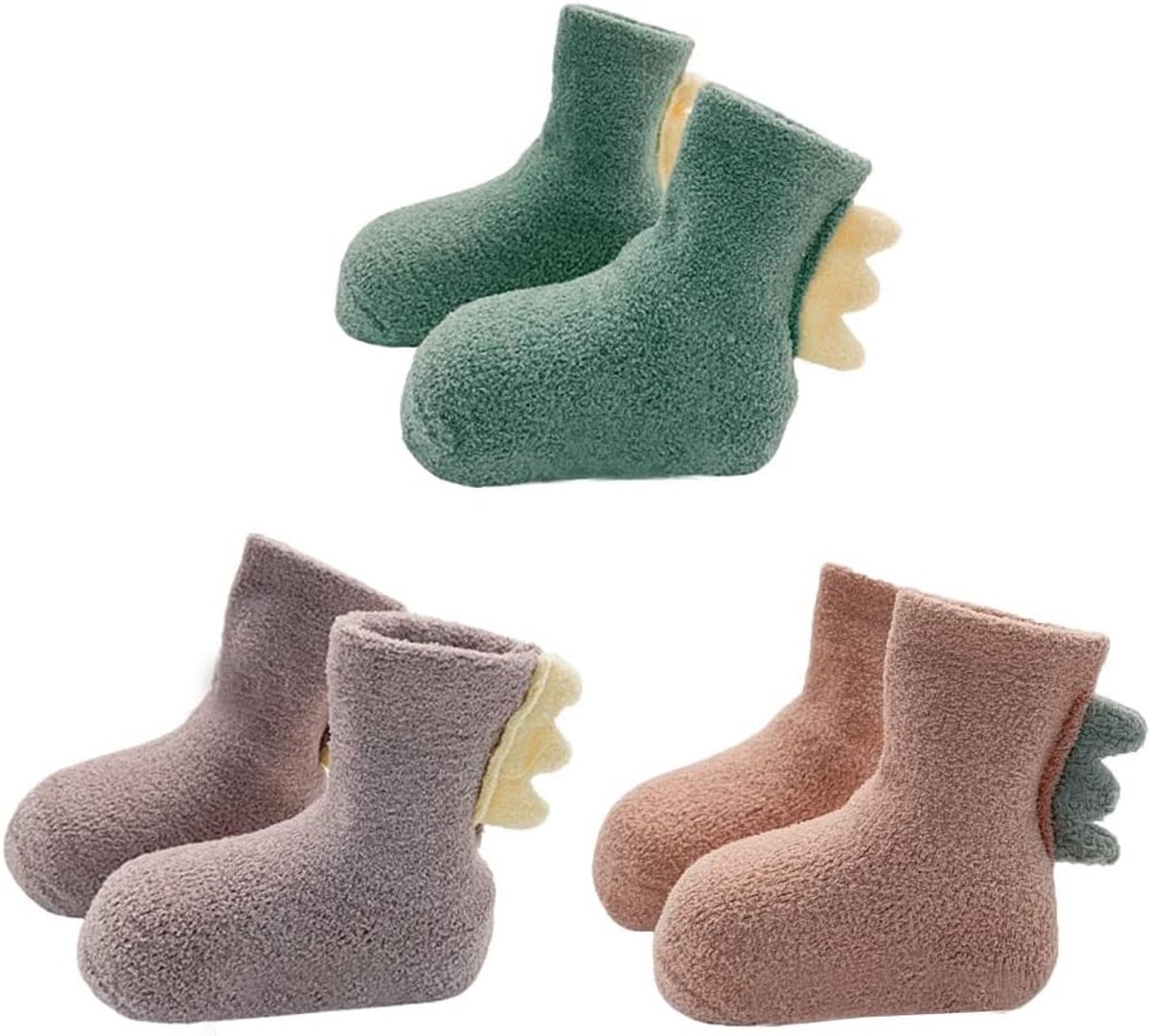 Sokken met anti slip grip jongens meisjes dikke thermische sokken 3D dinosaurus