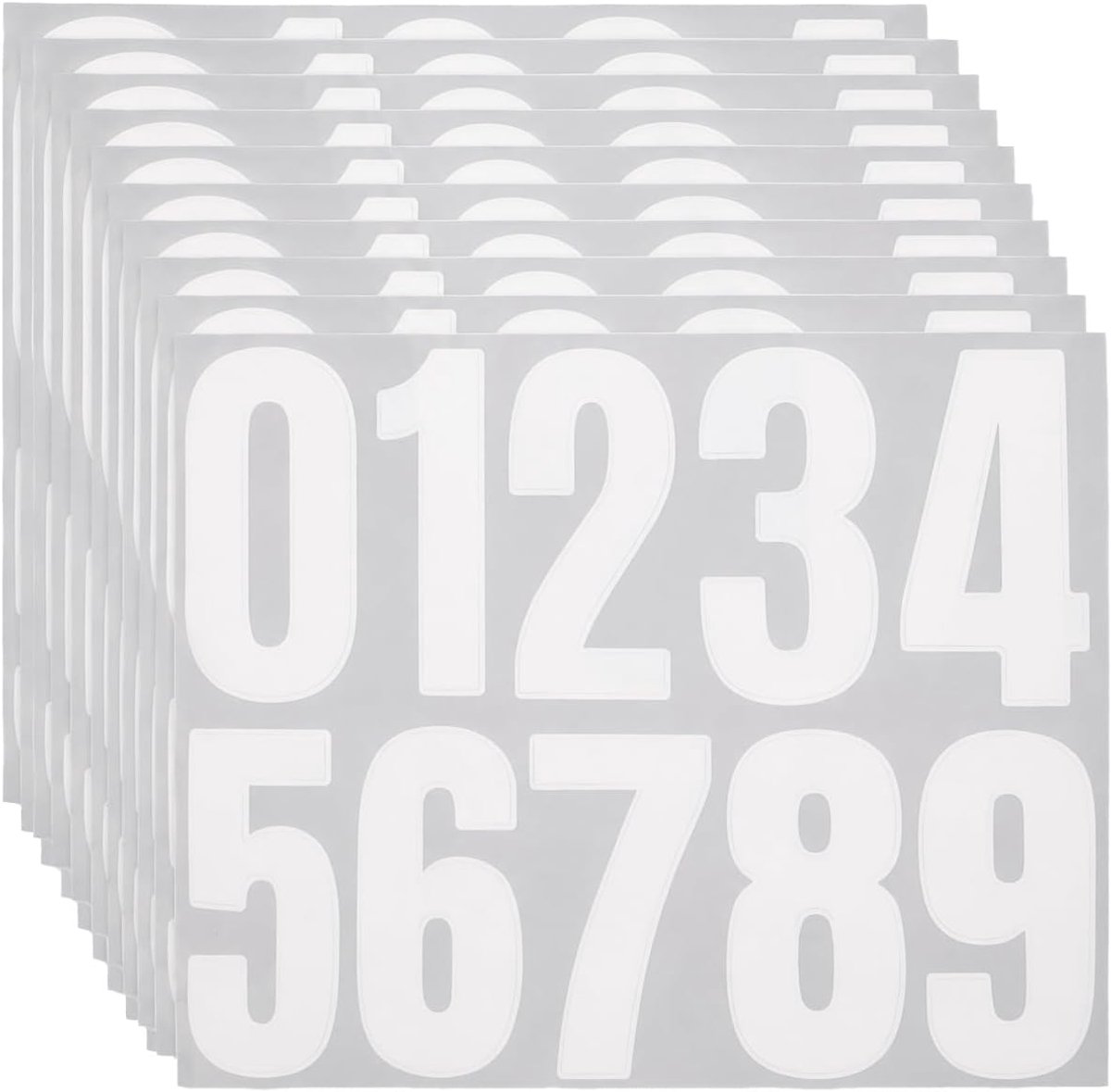10 vellen grote witte cijferstickers voor huis en buiten, nummerstickers voor deuren, ramen en brievenbussen, buitennummering, duurzaam en waterdicht