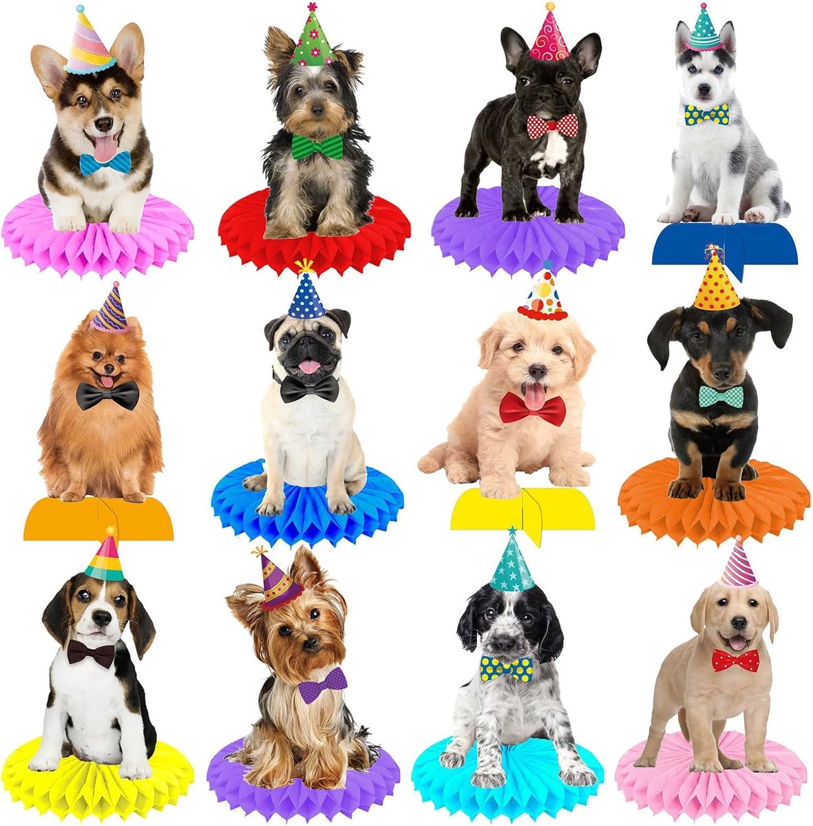 13 Stuks Hond Honingraat Tafeldecoratie Puppy Huisdier Verjaardag Feest Accessoires Huisdier Hond Feest Tafeldecoratie Voor Honden Thema Verjaardagsviering Babyf
