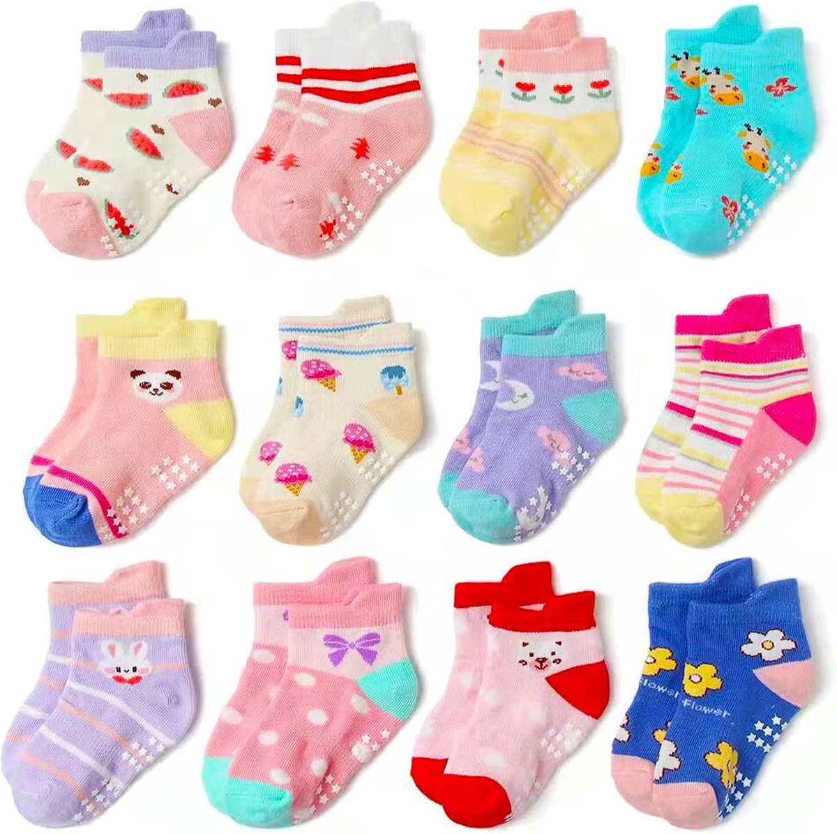 Sokken voor kinderen, ABS-sokken voor jongens en meisjes, antislip, kinderen 0-6-12-18 maanden, 23-26, 27-30, voor 0-7 jaar