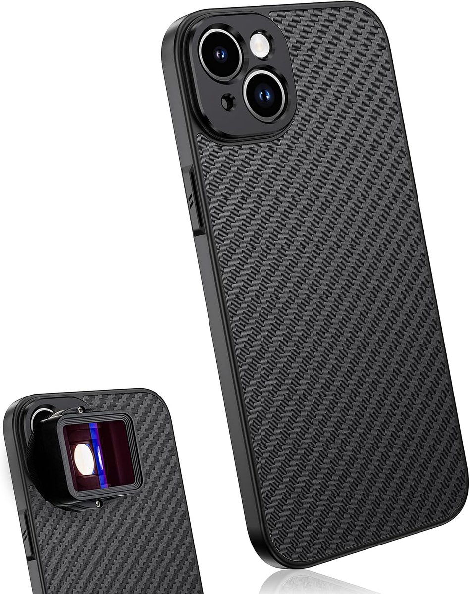 Lenscase 17mm voor iPhone 15 - Carbon - Voor macro, tele of anamorfotische lenzen - Stabiel en lichtgewicht - SnelShoppen
