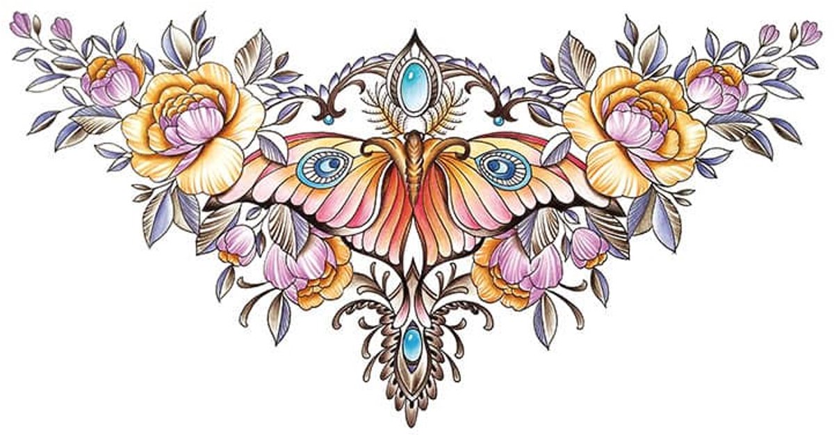 Tijdelijke tattoo bloemen butterfly 3 dagen