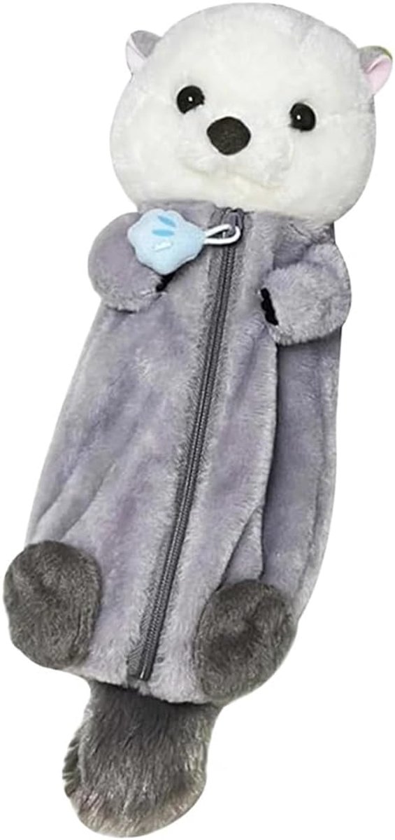 Zeeotter pennenetui schattig pluche dier etui zeeotter etui kinderen schrijfwaren tas potlood tas schrijfwaren organizer