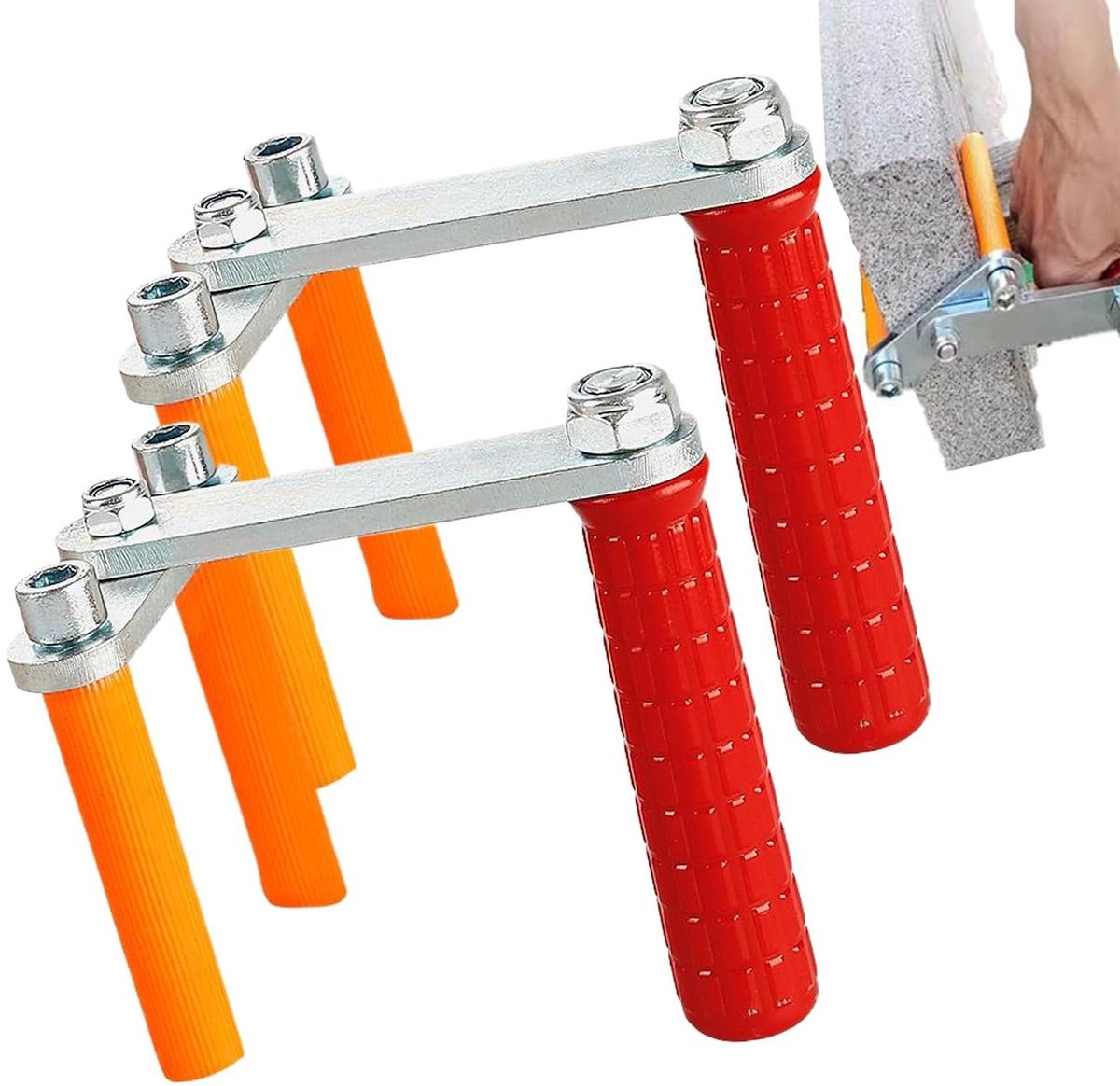 Paneeldrager - Gipsplaat tilter - Plaatmateriaal verplaatsen - Verstelbaar klemmechanisme - 115 kg draagvermogen - Roodachtig oranje