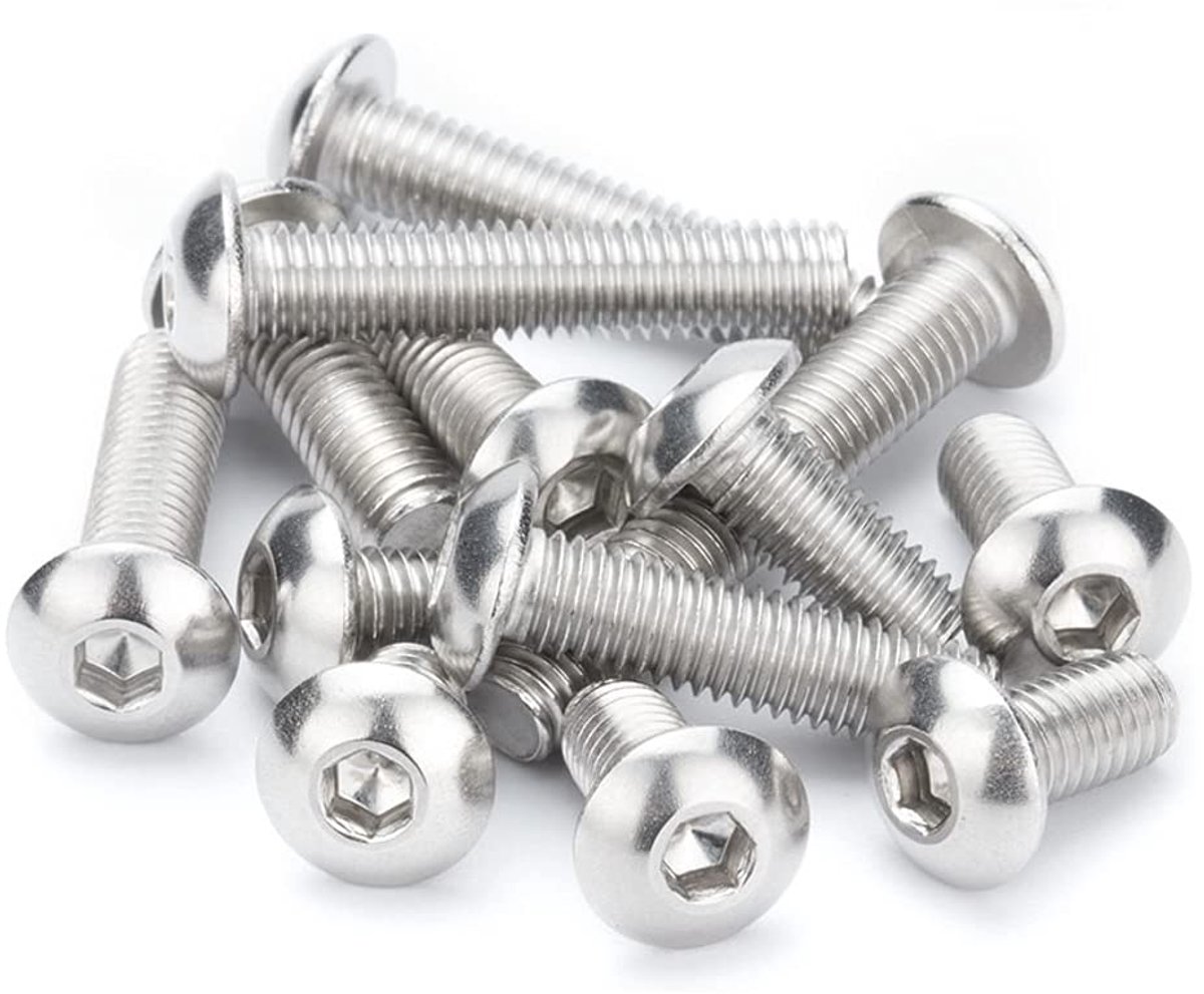 Machineschroeven Inbusbouten met Ronde Kop Roestvrij Staal Ronde Kop Inbus Dop Schroeven Bouten M5×12mm,50 pcs